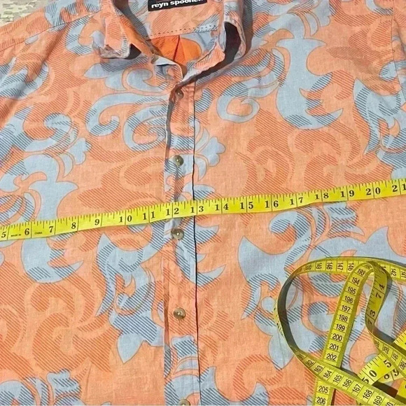 Reyn Spooner Reverse Print Orange Short Sleeve Shirt Men's Size XL - Picture 4 of 4